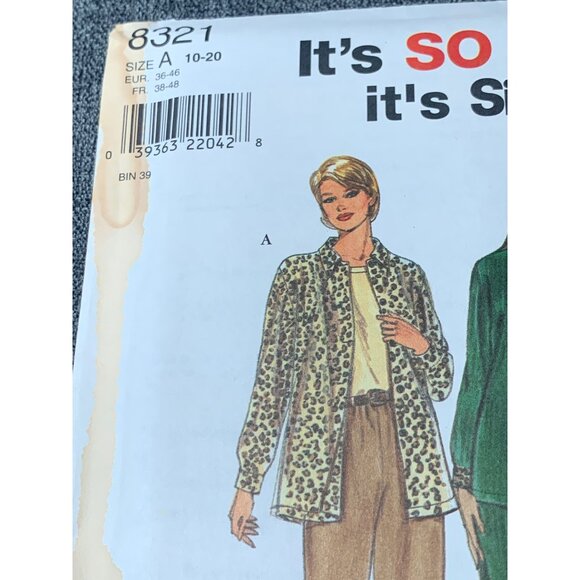 Simplicity Misses Shirt Pants Sewing Pattern sz 10-20 8321 - uncut - Picture 2 of 4